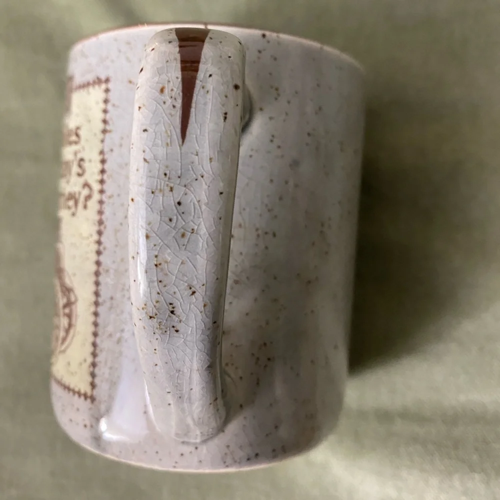 Vintage Remember when coffee mug tea cup brown speckled Made in Japan UBM